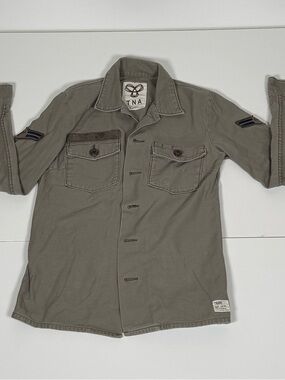 TNA Aritzia Olive Green Military Jacket